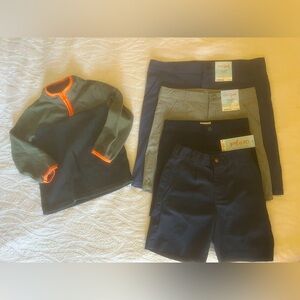 Boys' Clothing Set Bundle- Fleece Pullover & 3 Quick Dry Shorts Multicolor
